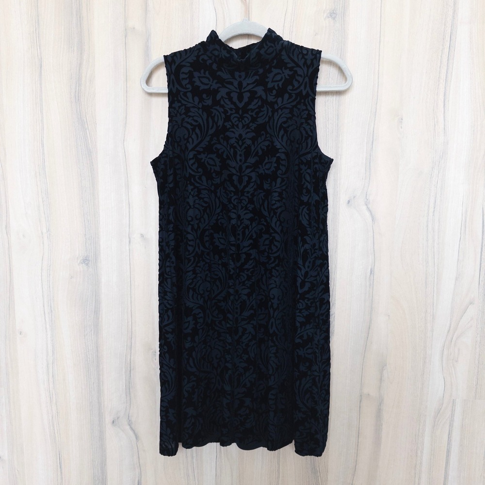 Ronni Nicole Women Velvet Dress Size 10 Black Mock Neck Holiday Party Whimsigoth